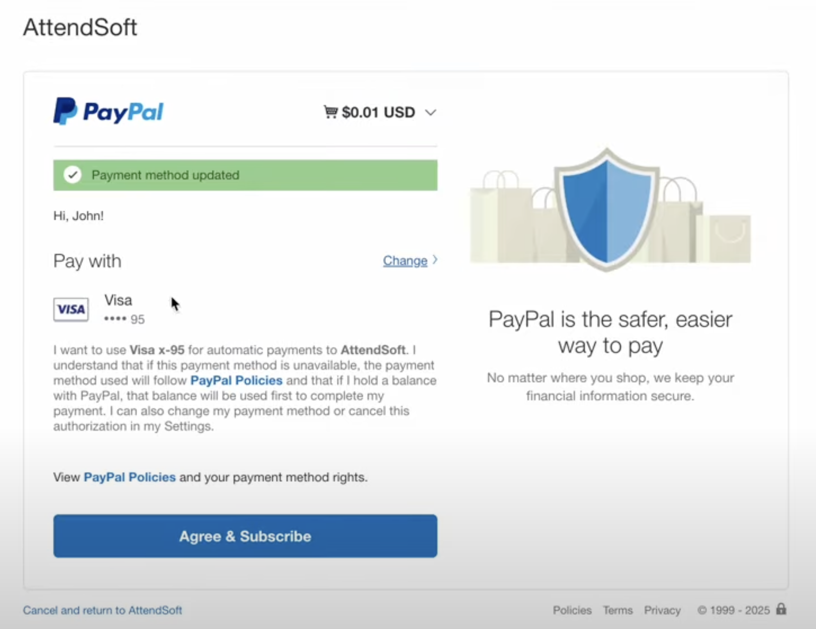 Laravel PayPal subscription
